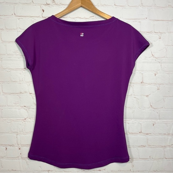 Sweaty Betty Shirt Womens XS Purple Athlete Seamless Workout Gym Cap Sleeve - Picture 5 of 7
